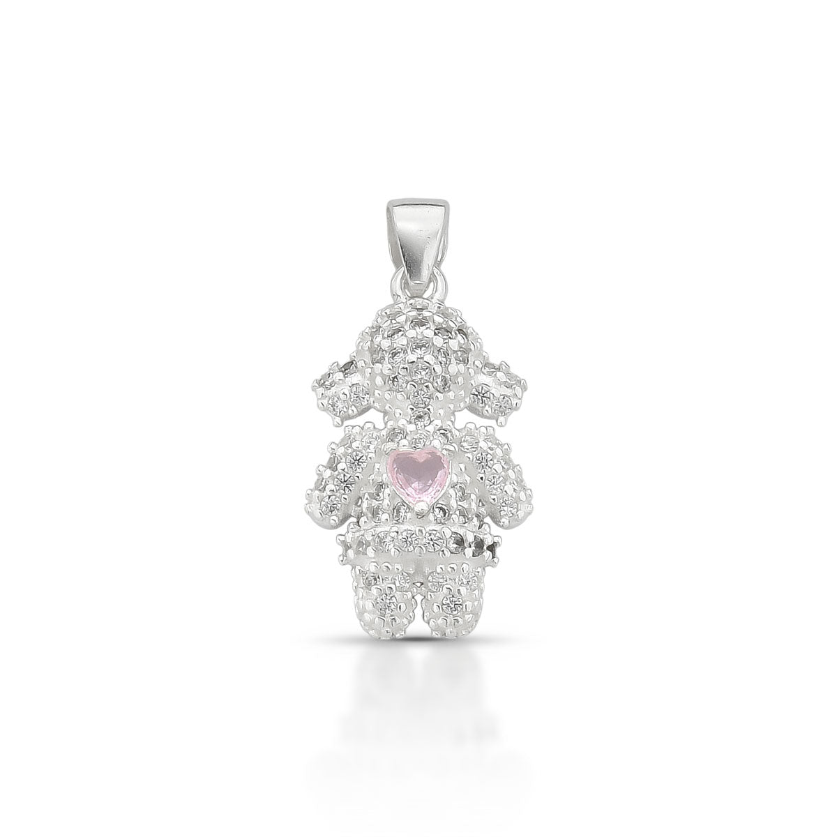 Pigente de Menina Cravejado de Zirconia com Pedra Color em Prata 925