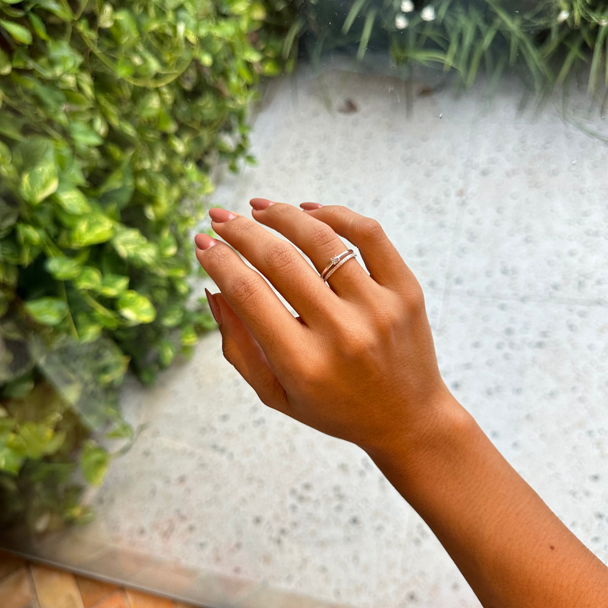 Anel solitário Luza Tradicional com Aparador Tradicional em Prata 925