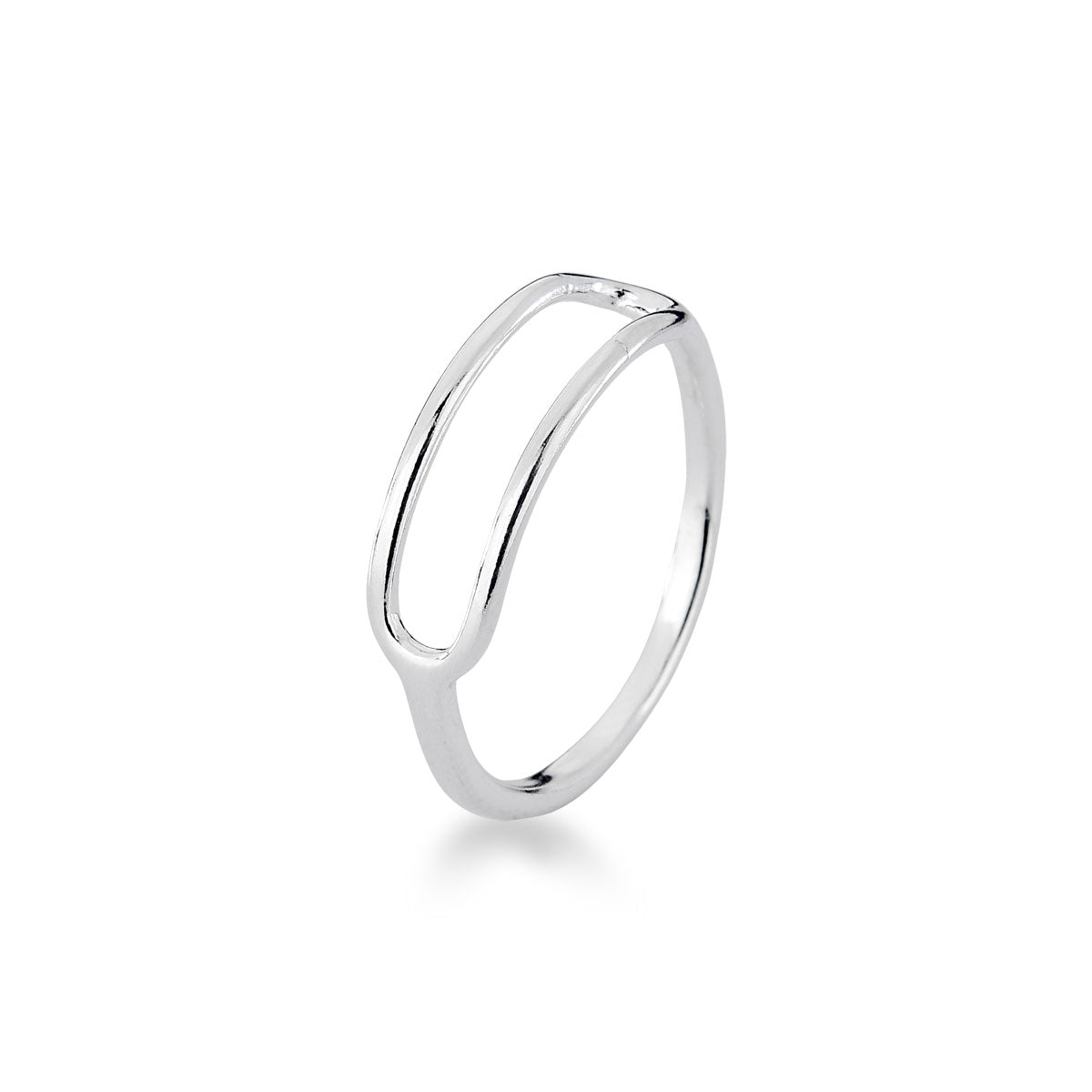 Anel Geométrico Luza com Design Retangular em Prata 925