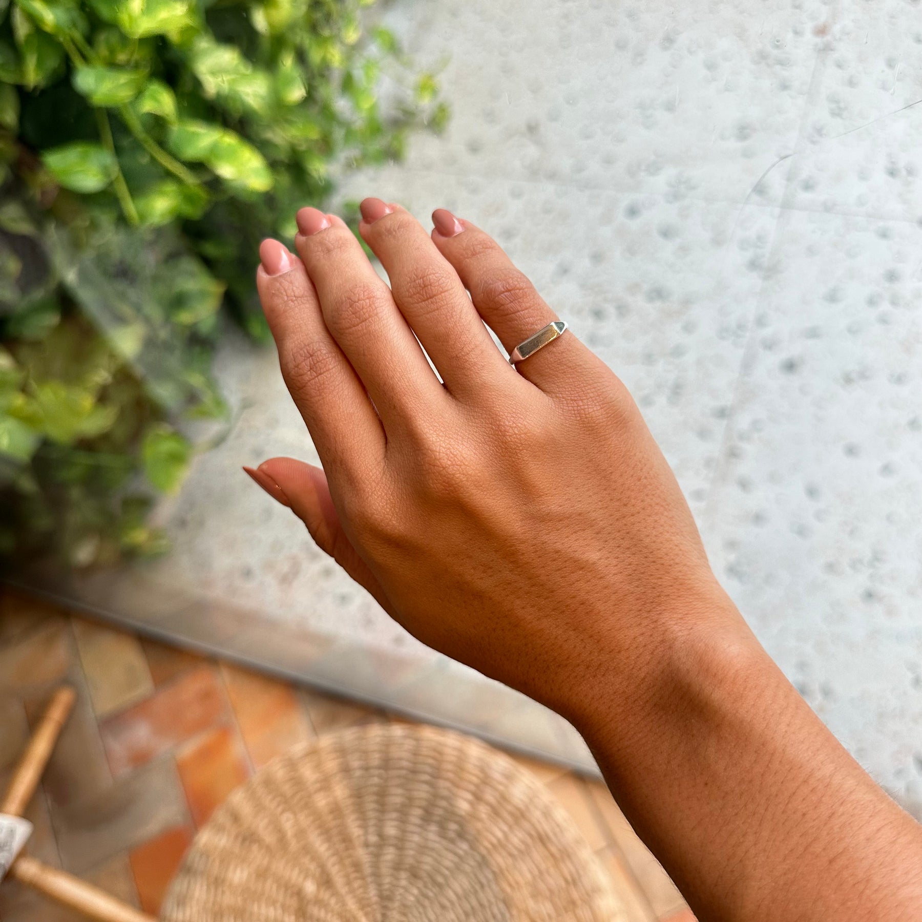 Anel Luza de Mindinho Liso em Prata 925