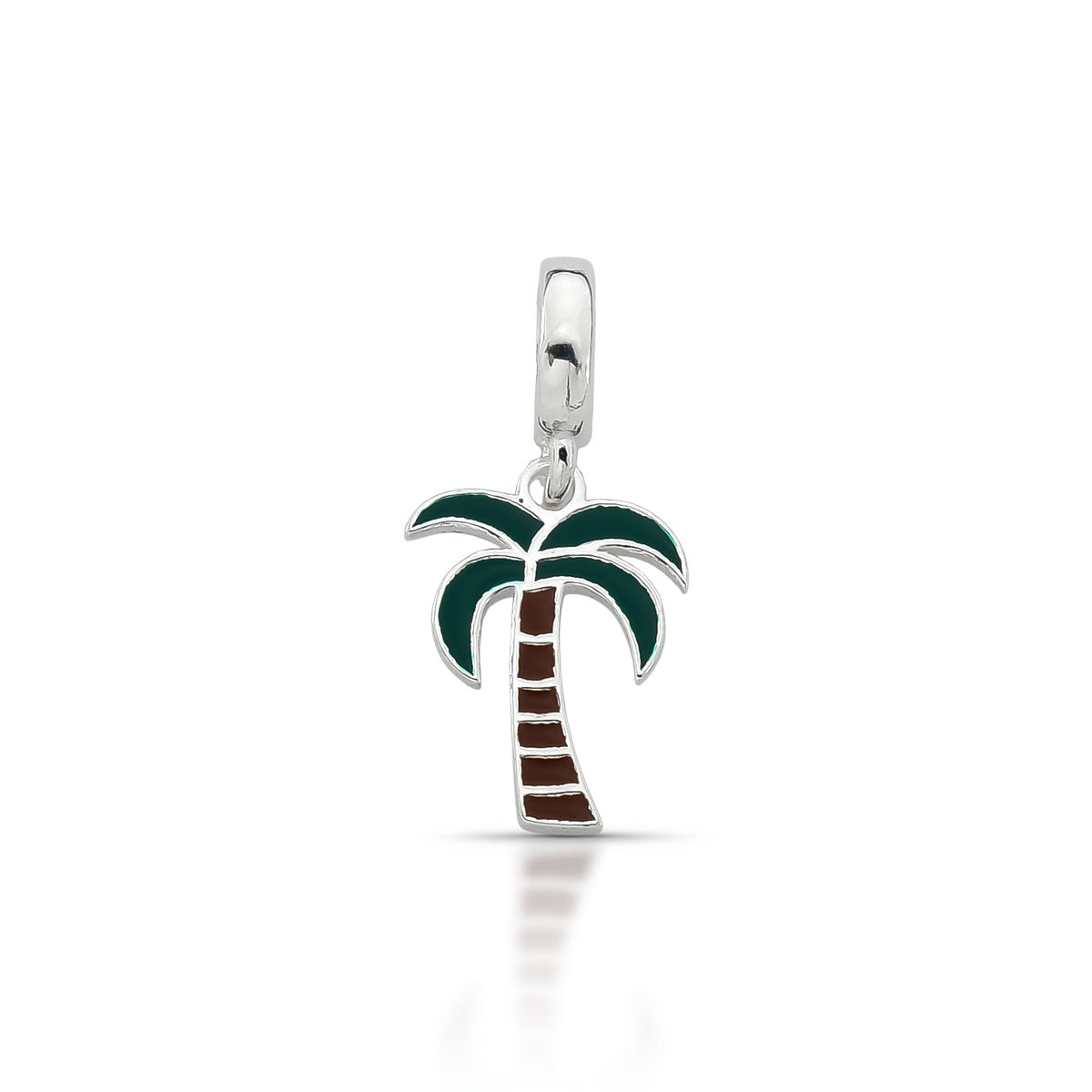 Berloque Coqueiro Esmaltado Luza em Prata 925