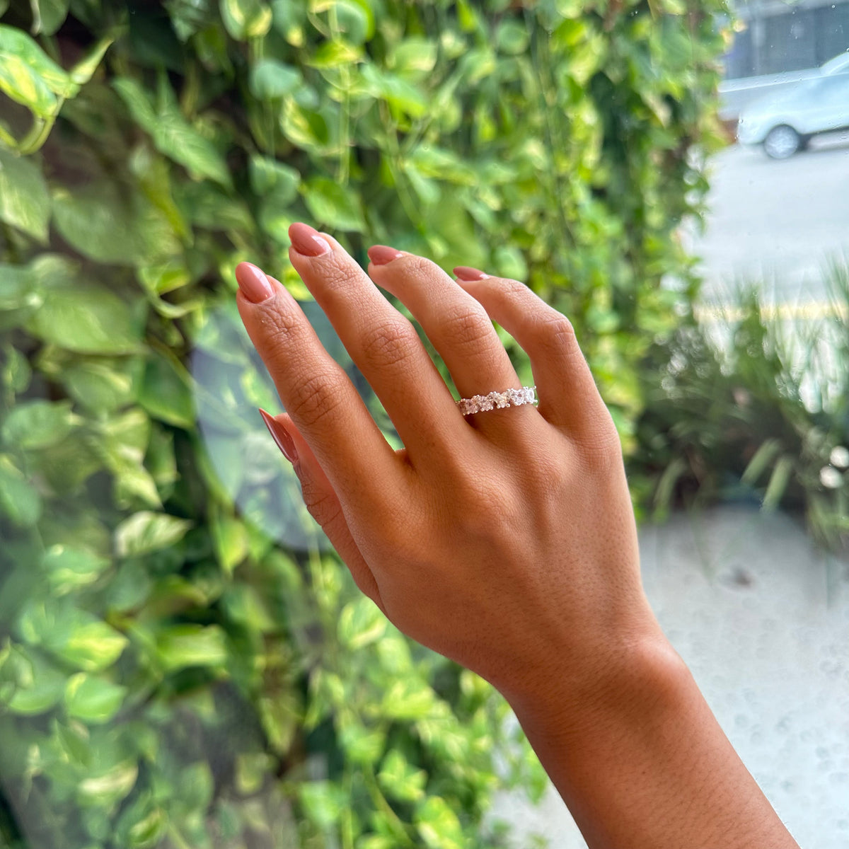 Anel Aparador Luza Tiara com Detalhes de Corações em Prata 925