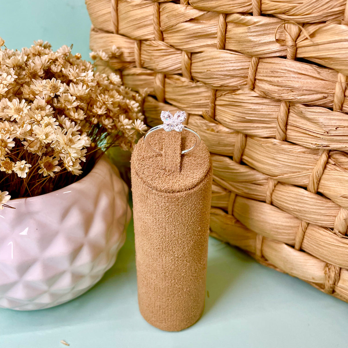 Anel Luza Borboleta com Detalhes Cravejados em Prata 925