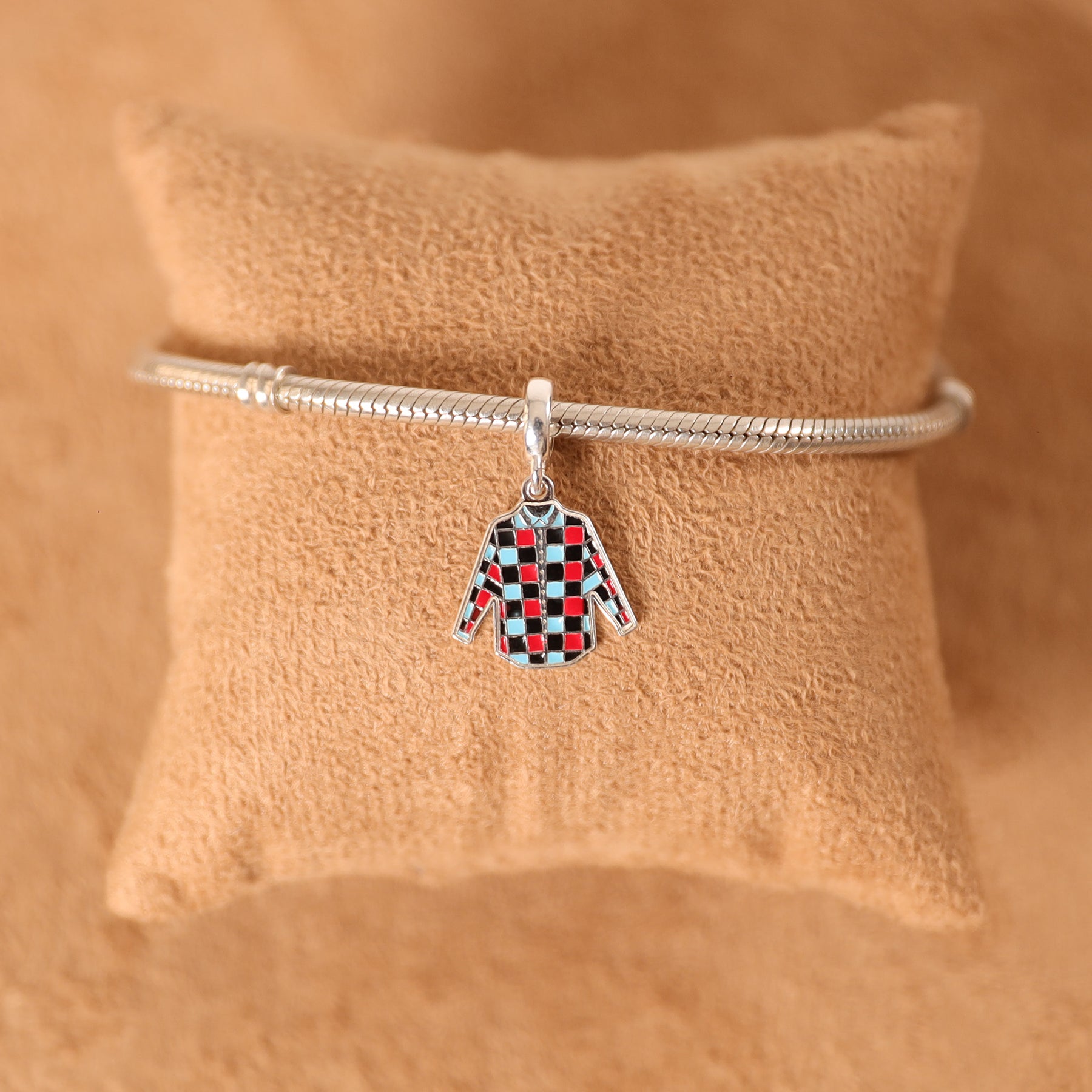 Berloque Camisa Xadrez Color Luza em Prata 925