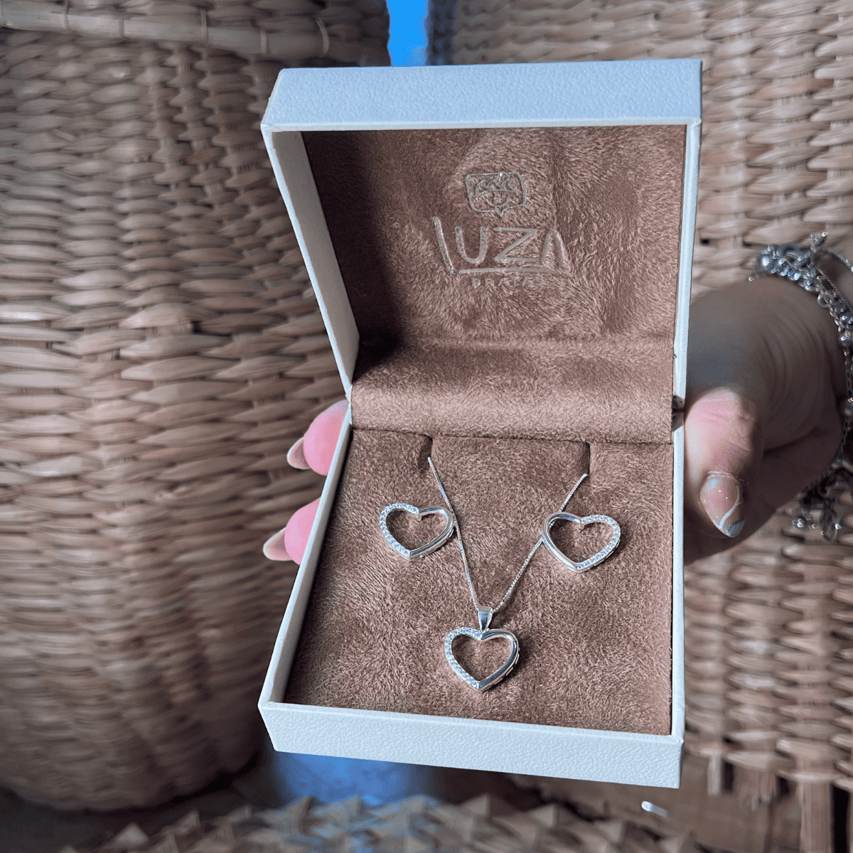 Caixa Luxo Para Conjunto Luza Pratas