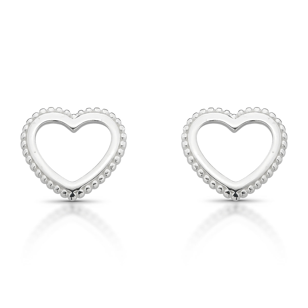 BRINCO DE CORAÇÃO VAZADO LUZA SEM ZIRCÔNIA EM PRATA 925