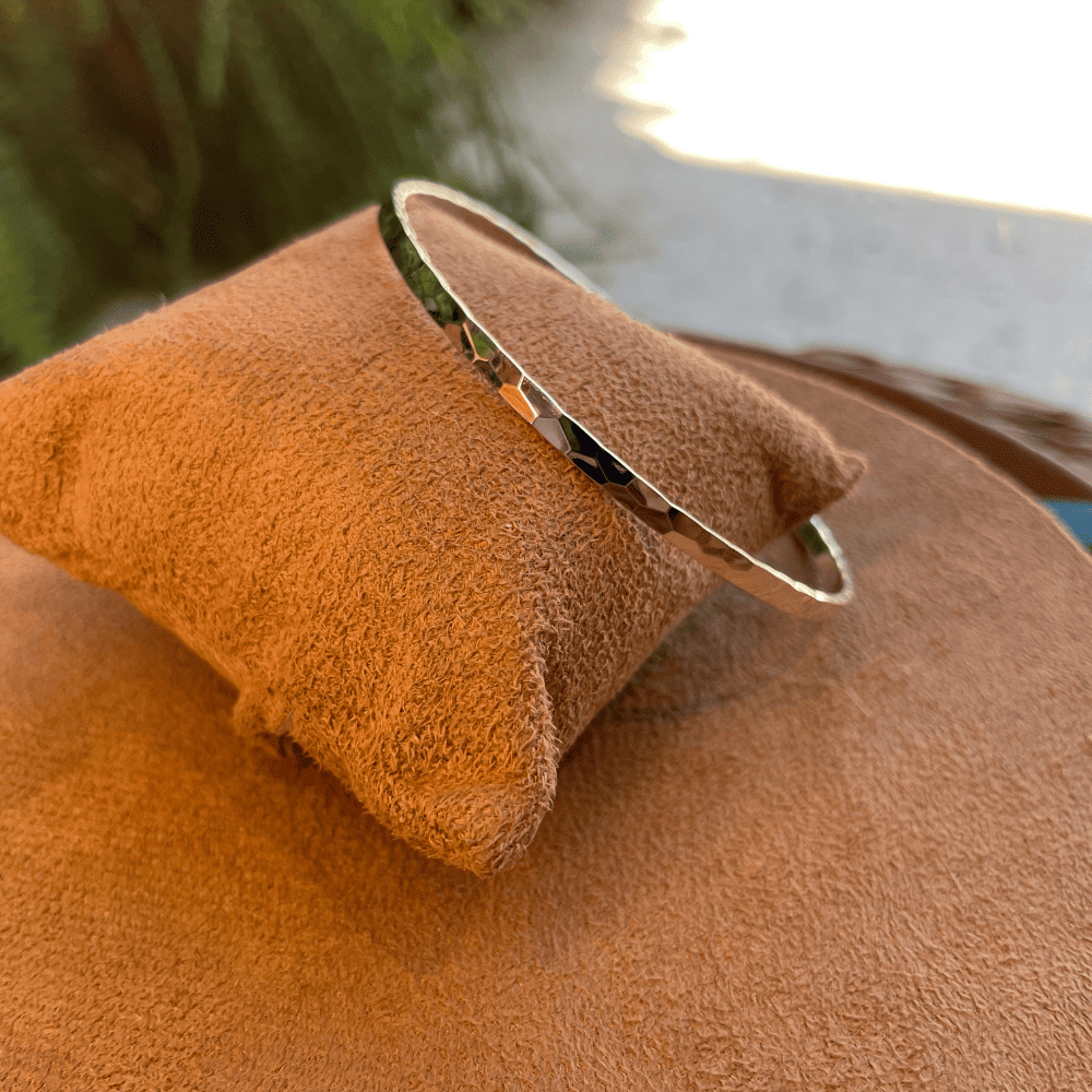 Bracete de Aro Luza Diamantado sem Fecho em Prata 925