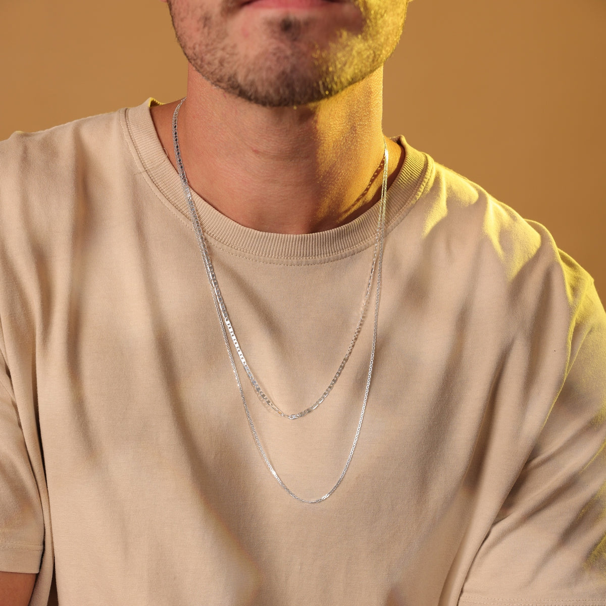 Colar Luza Masculino de Malha Valentin Grossa em Prata 925