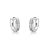 Brinco Argola 14mm com Duas Linhas de Zircônia em Prata 925