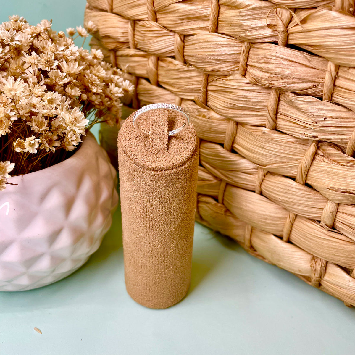 Anel Aparador Fino Luza Completo de Zircônia em Prata 925