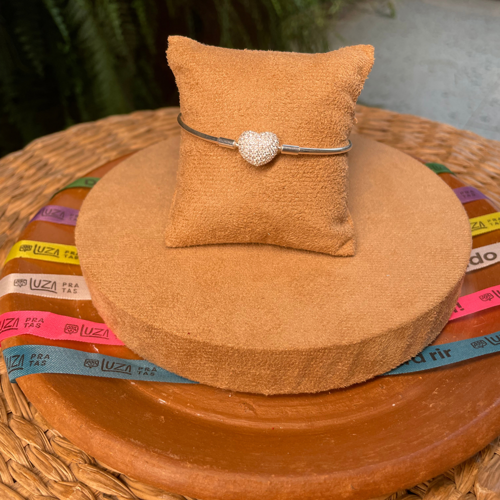 Bracelete com Fecho Cravejado em Prata 925