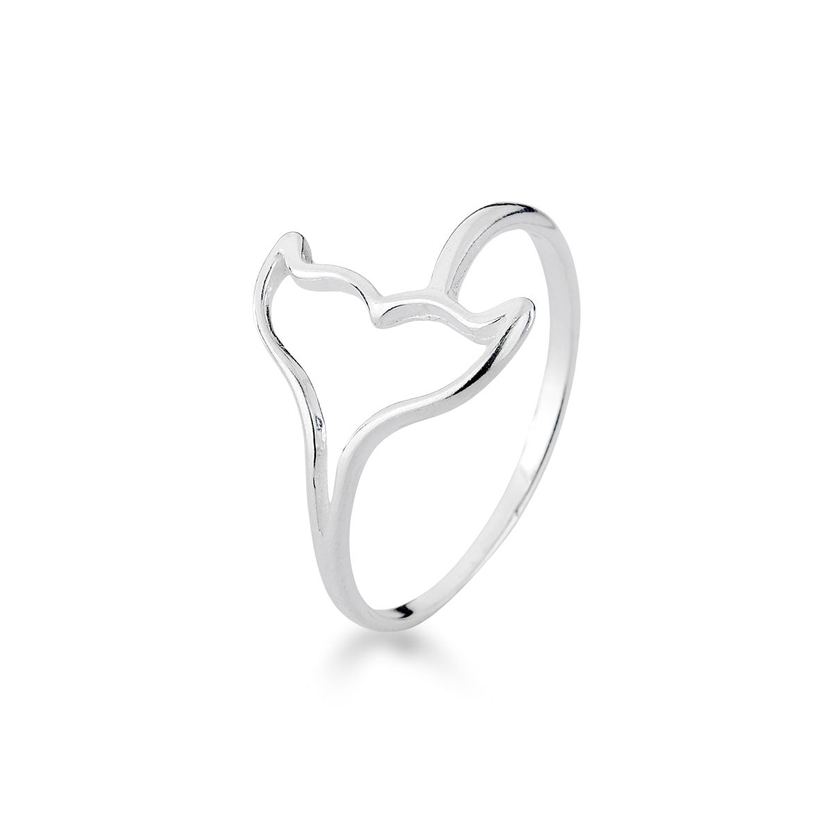 Anel Luza Cauda de Sereia Vazada em Prata 925