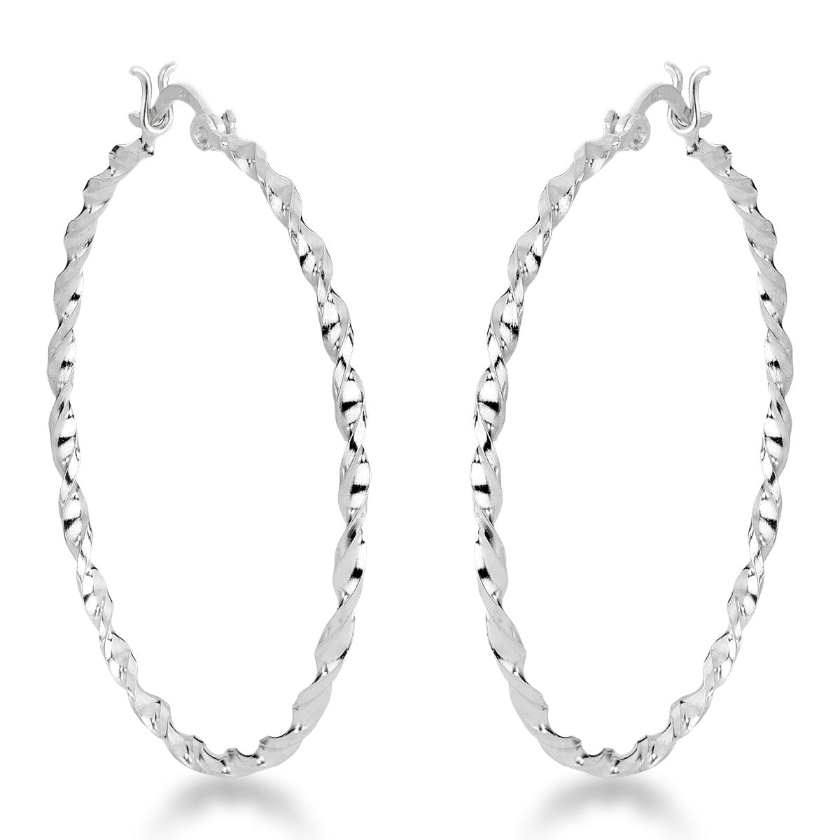 Brinco de Argola Luza Torcida em Prata 925