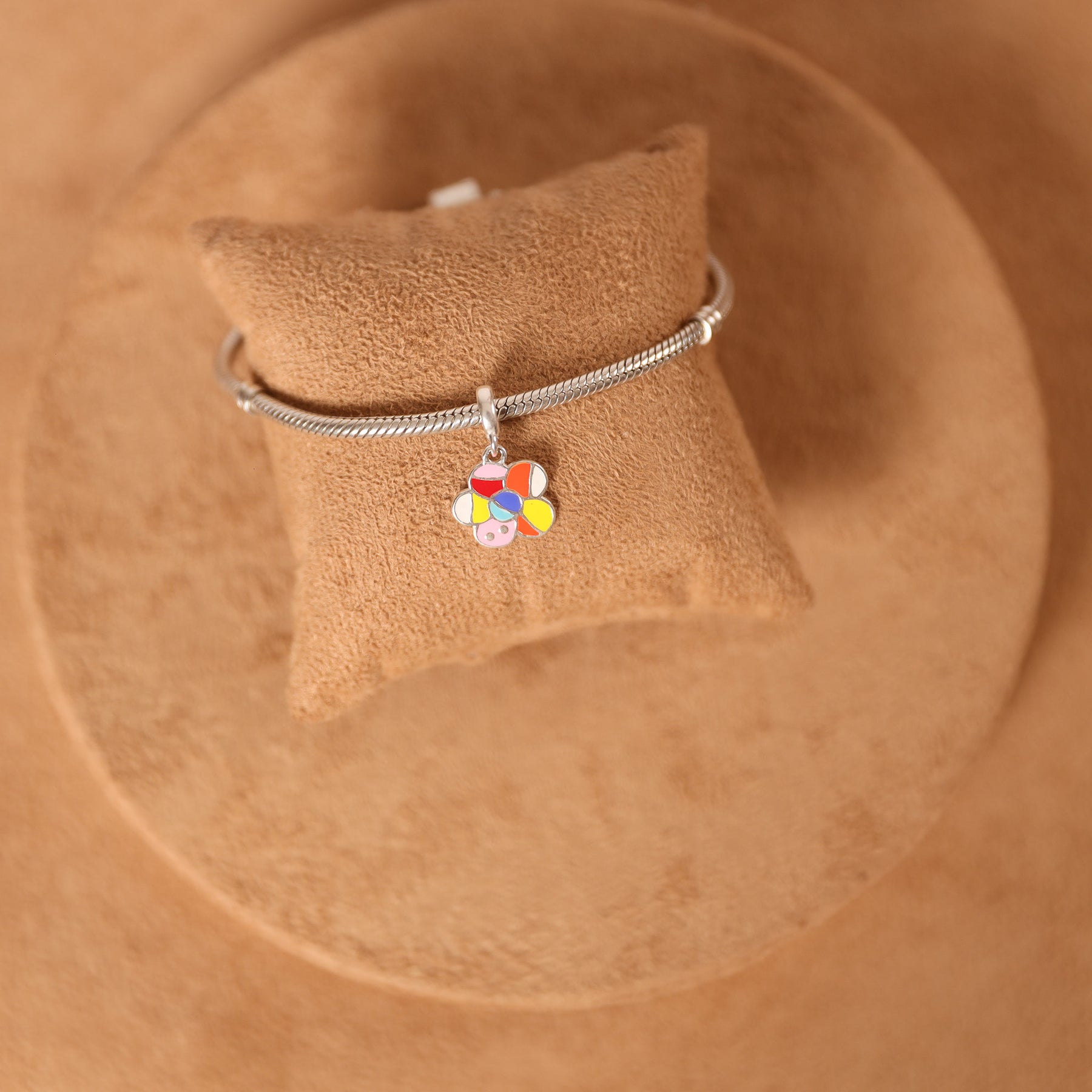 Berloque de Flor Color Luza em Prata 925