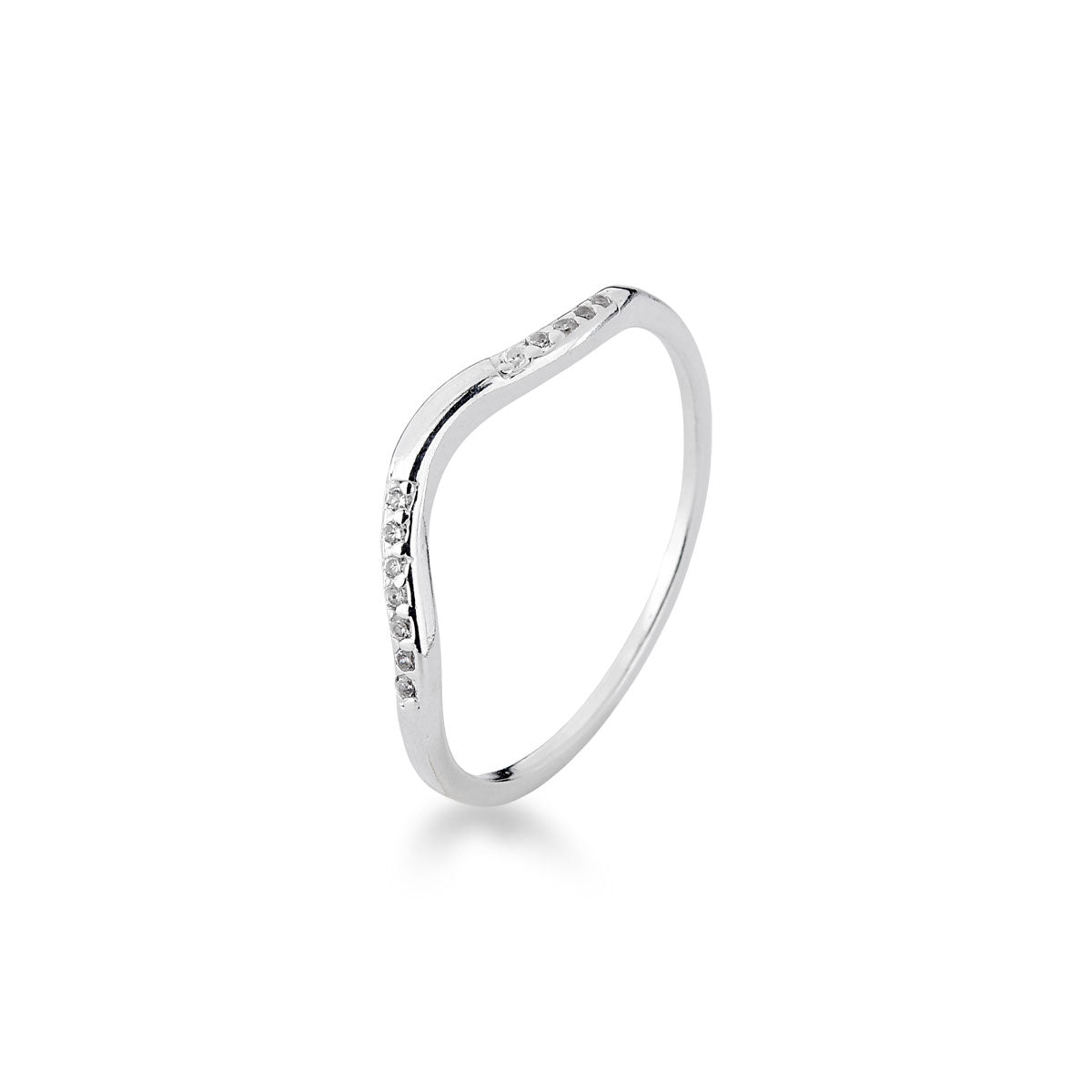 Anel Luza Ondulado em Prata 925