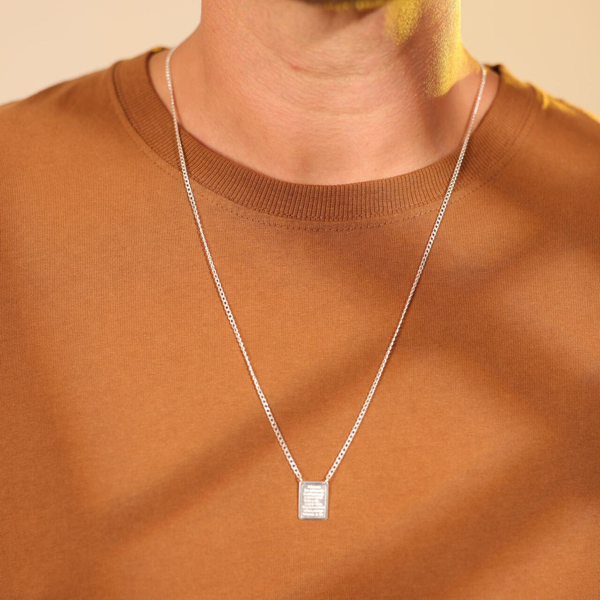 Escapulário Luza Masculino Oração do Pai Nosso em Prata 925