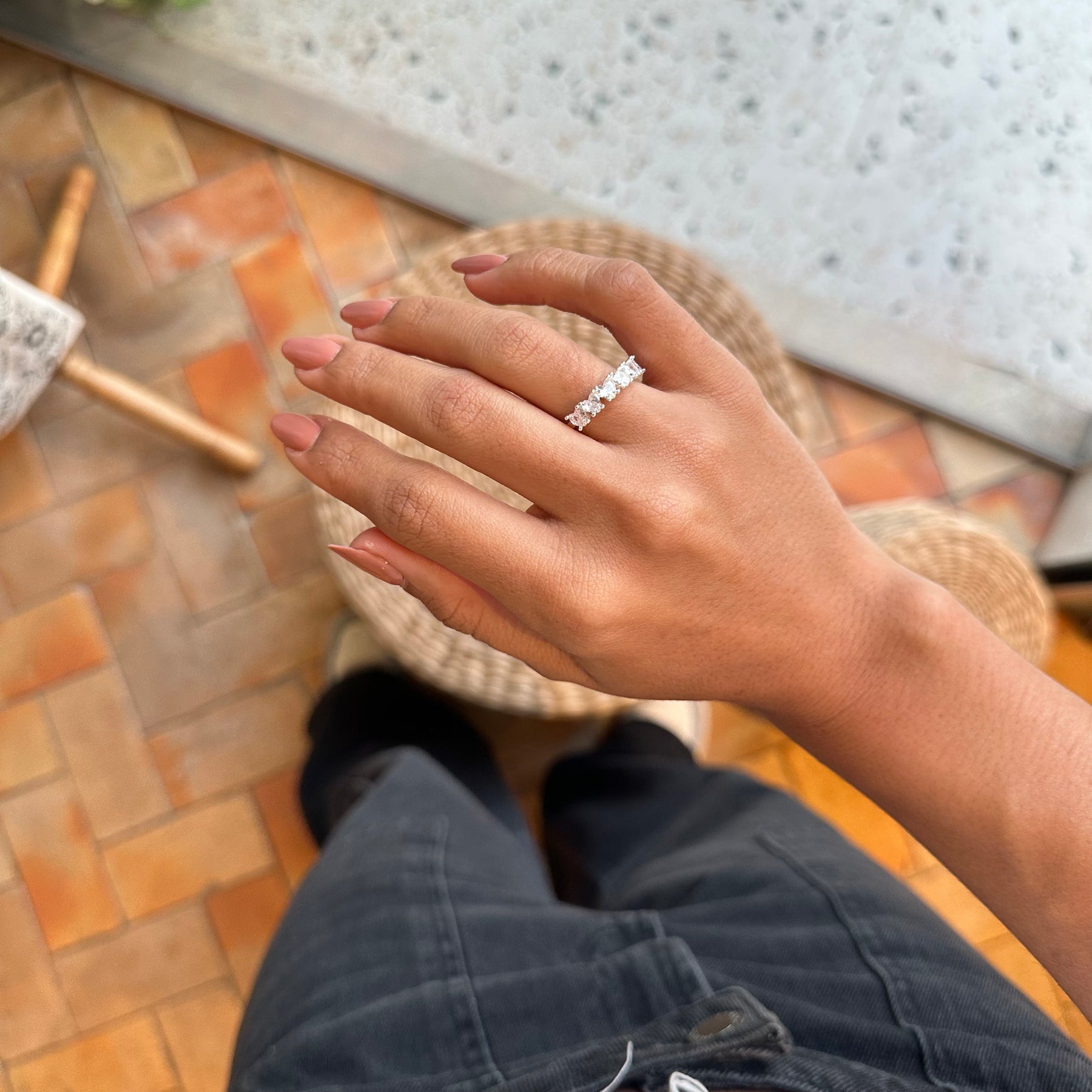 Anel Aparador Luza Tiara com Detalhes de Corações em Prata 925