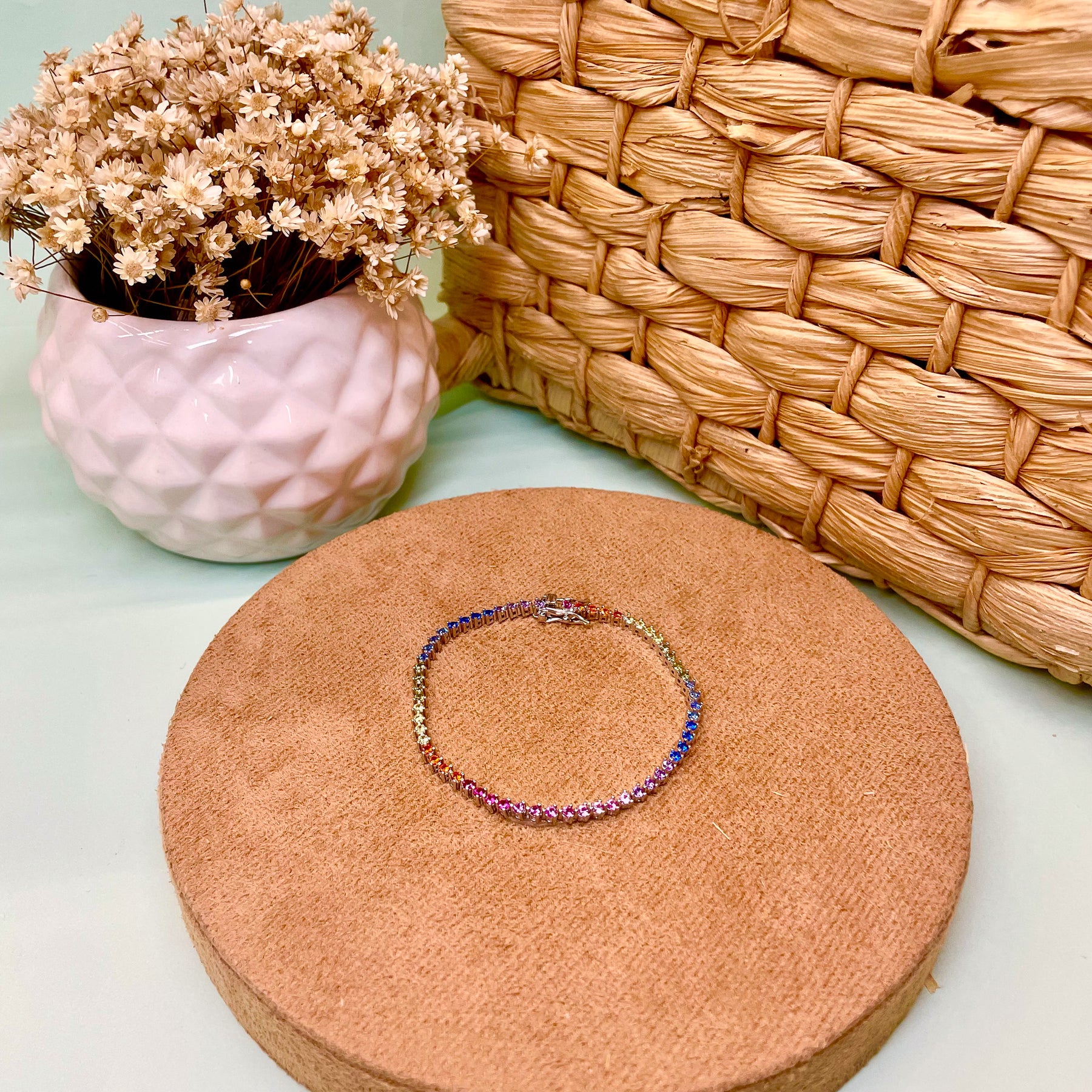 Pulseira Riveira Luza Color em Formato Triangulares em Prata 925