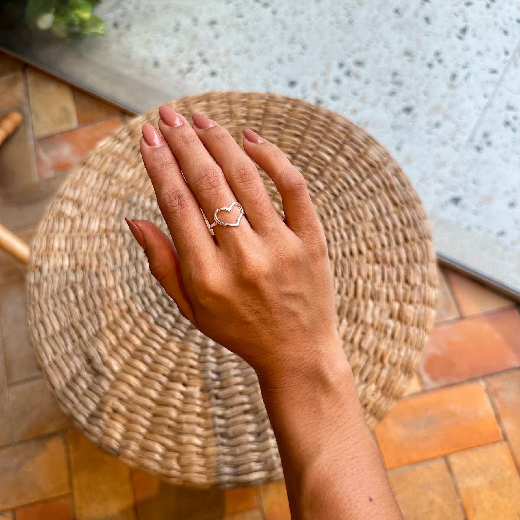 Anel de Coração Luza Vazado em Prata 925