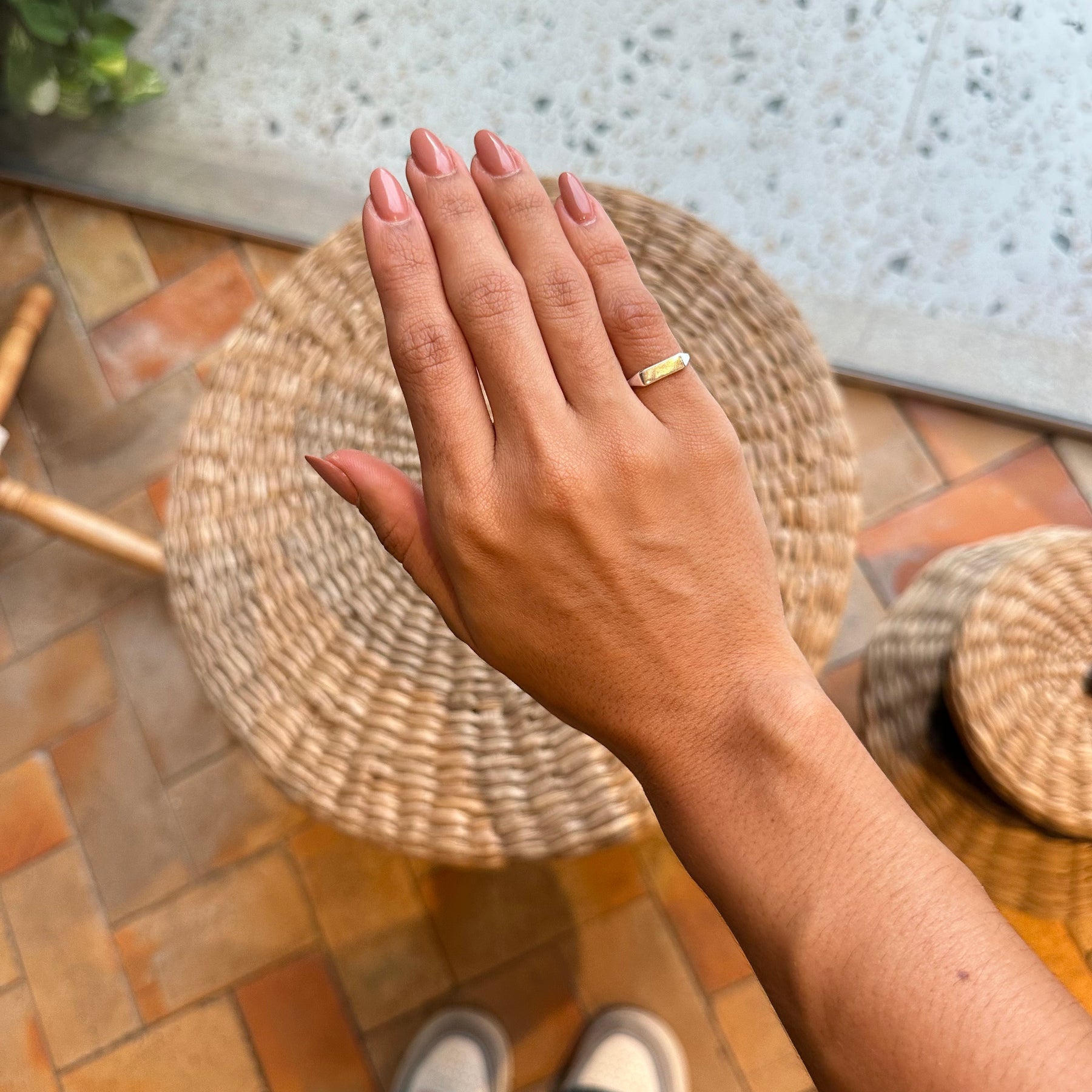 Anel Luza de Mindinho Liso em Prata 925