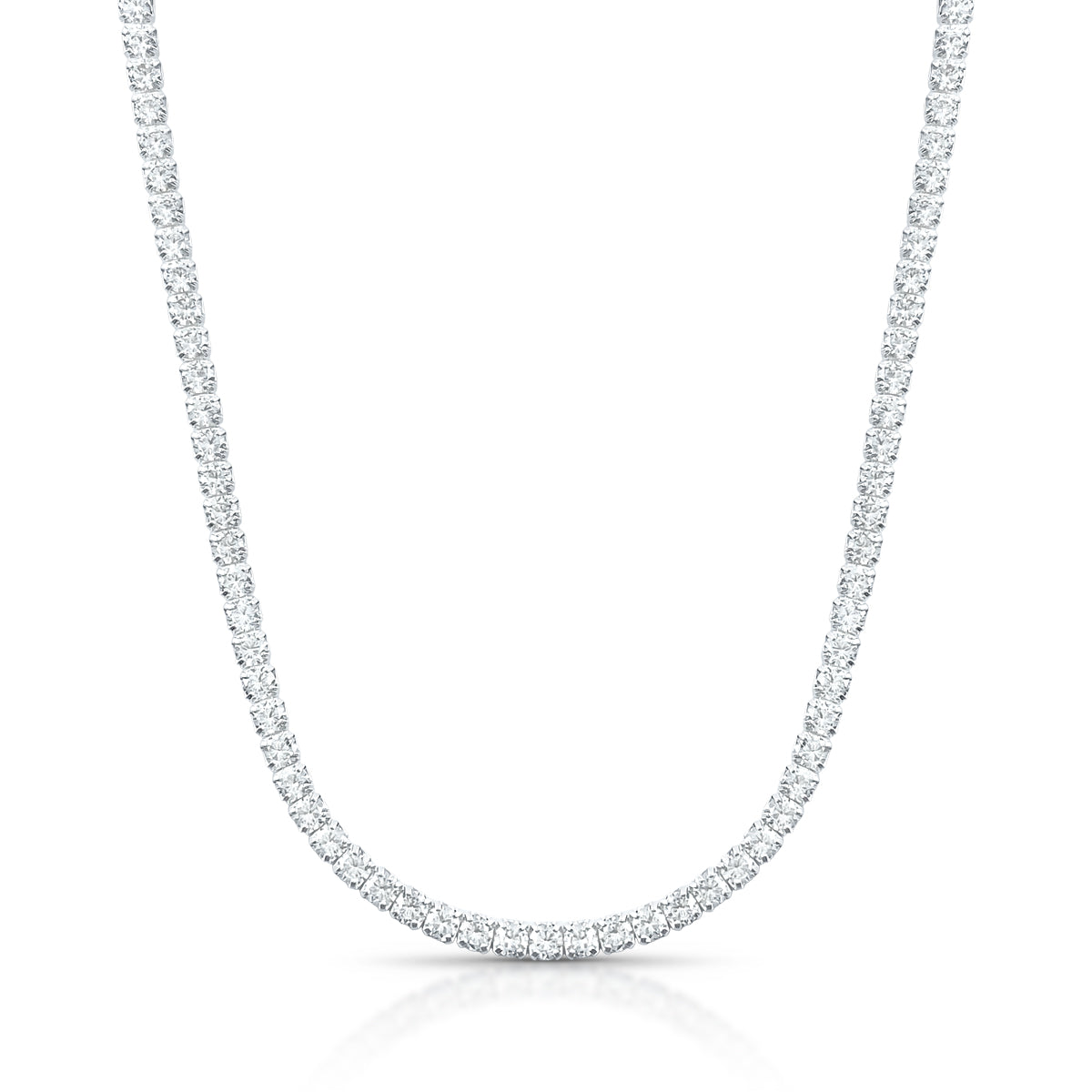 Colar Luza de Riviera Quadrada com Fecho Gaveta em Prata 925