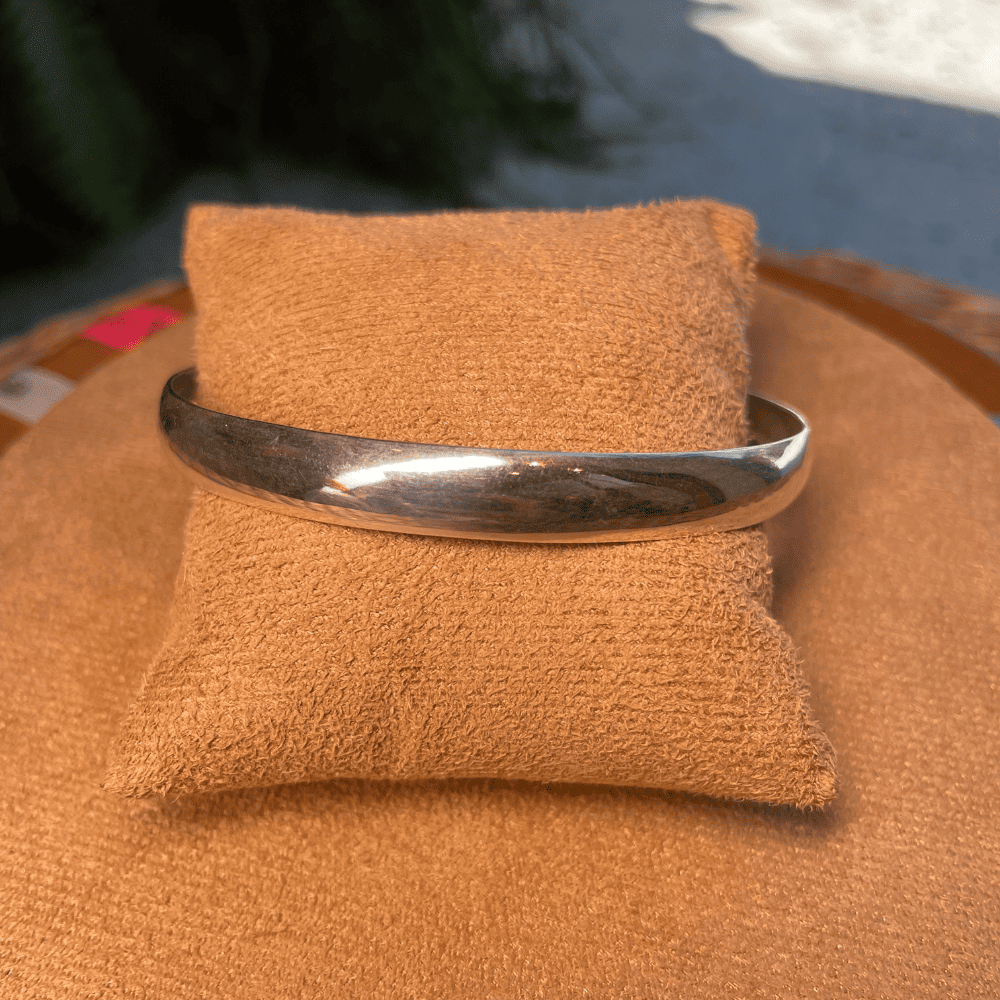 Bracelete de Aro Luza Grosso, Liso e sem Fecho em Prata 925