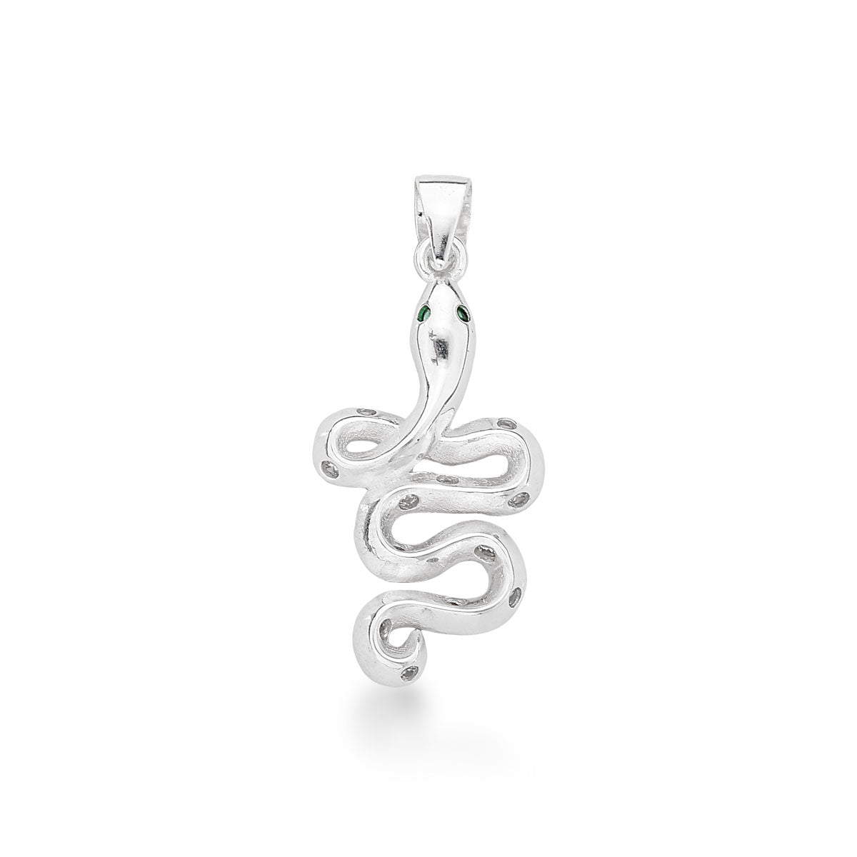 Pingente de Cobra com Pontos de Luz no Corpo em Prata 925