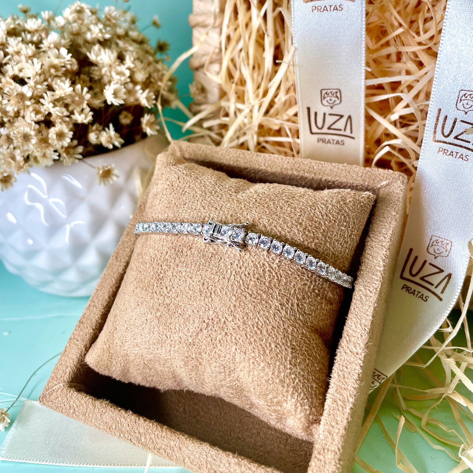 Pulseira Luza Riviera de 2,5MM em Prata 925