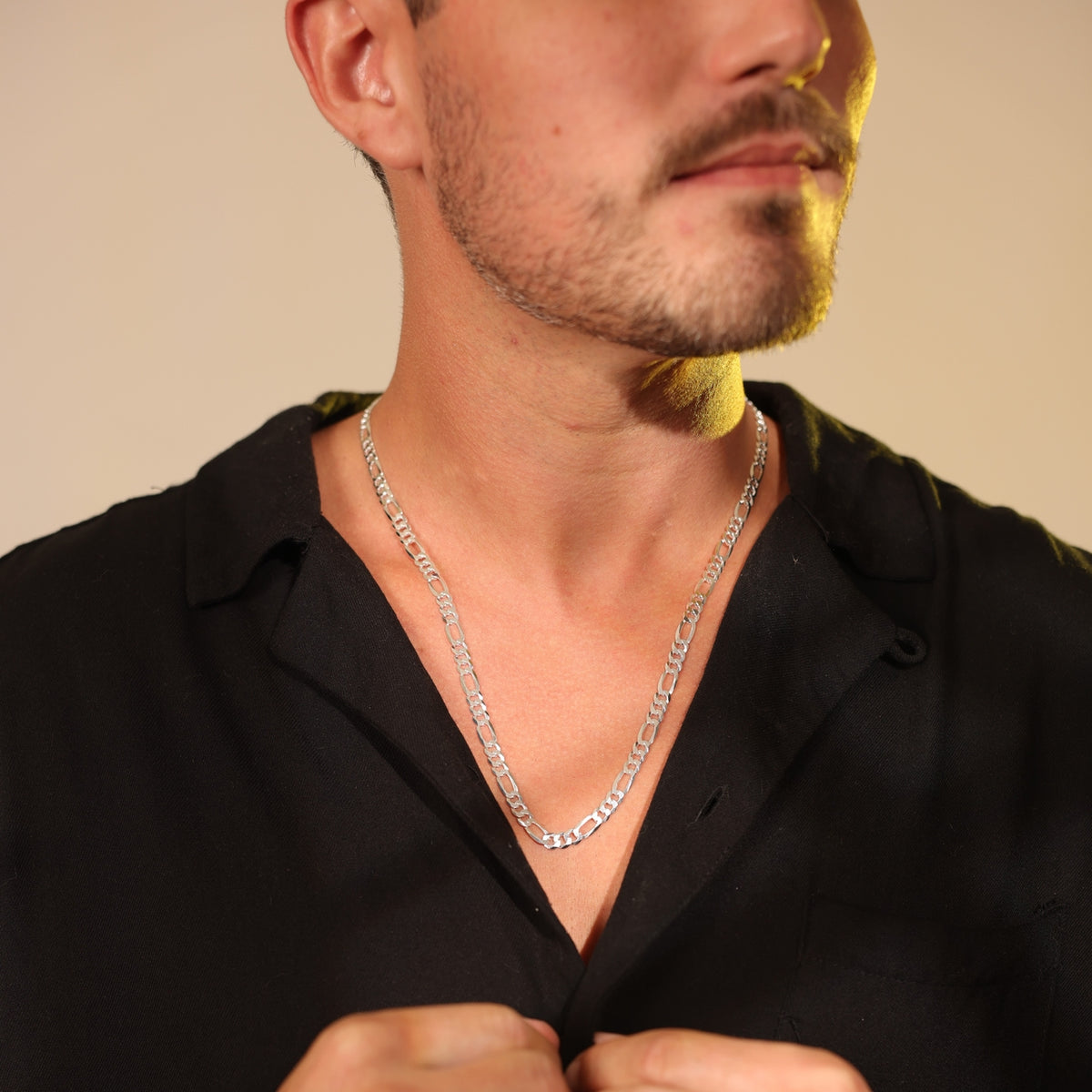 Colar Luza Masculino 3x1 Grossa em Prata 925