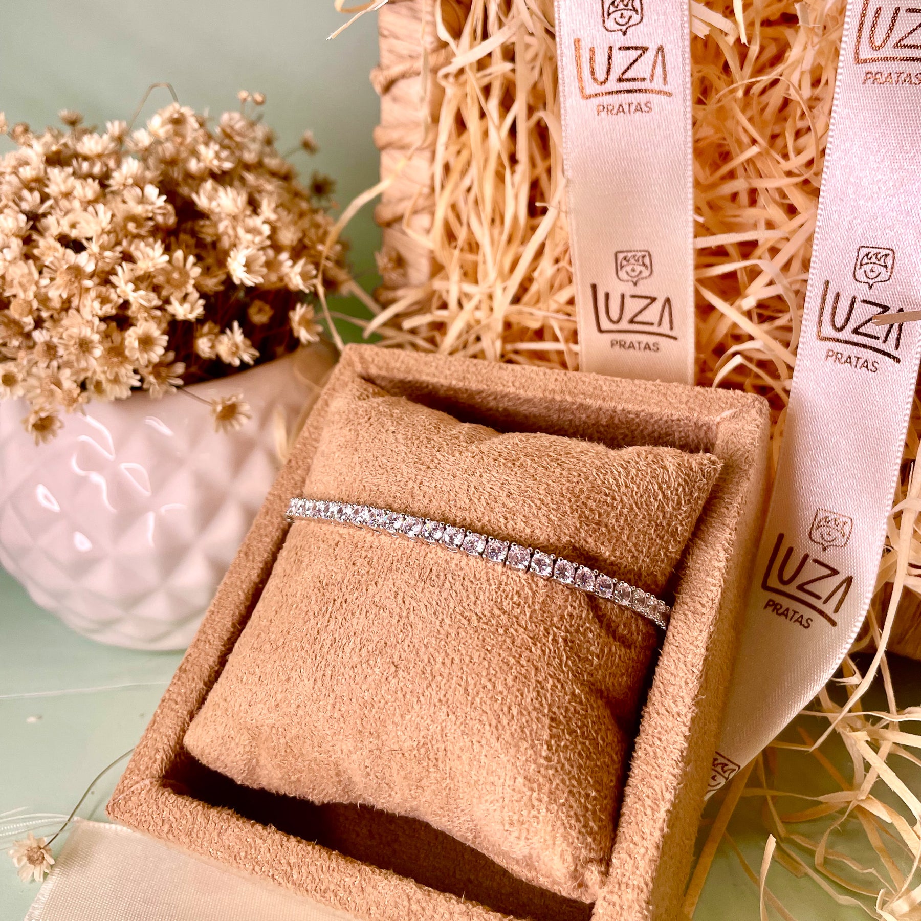 Pulseira Luza Riviera de 2,5MM em Prata 925