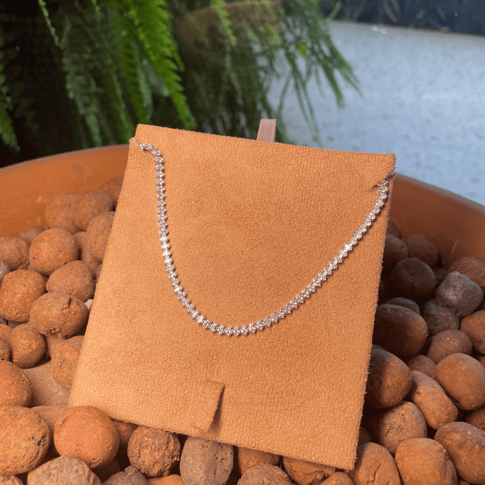 Colar Luza de Riviera Baquete em Prata 925