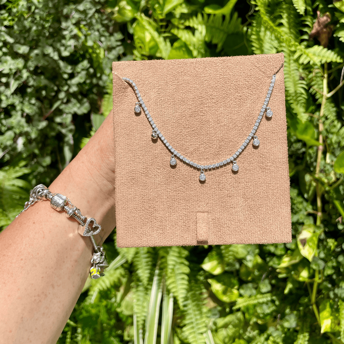 Pulseira Rivera Luza com Pontos de Luz Pendente em Prata 925