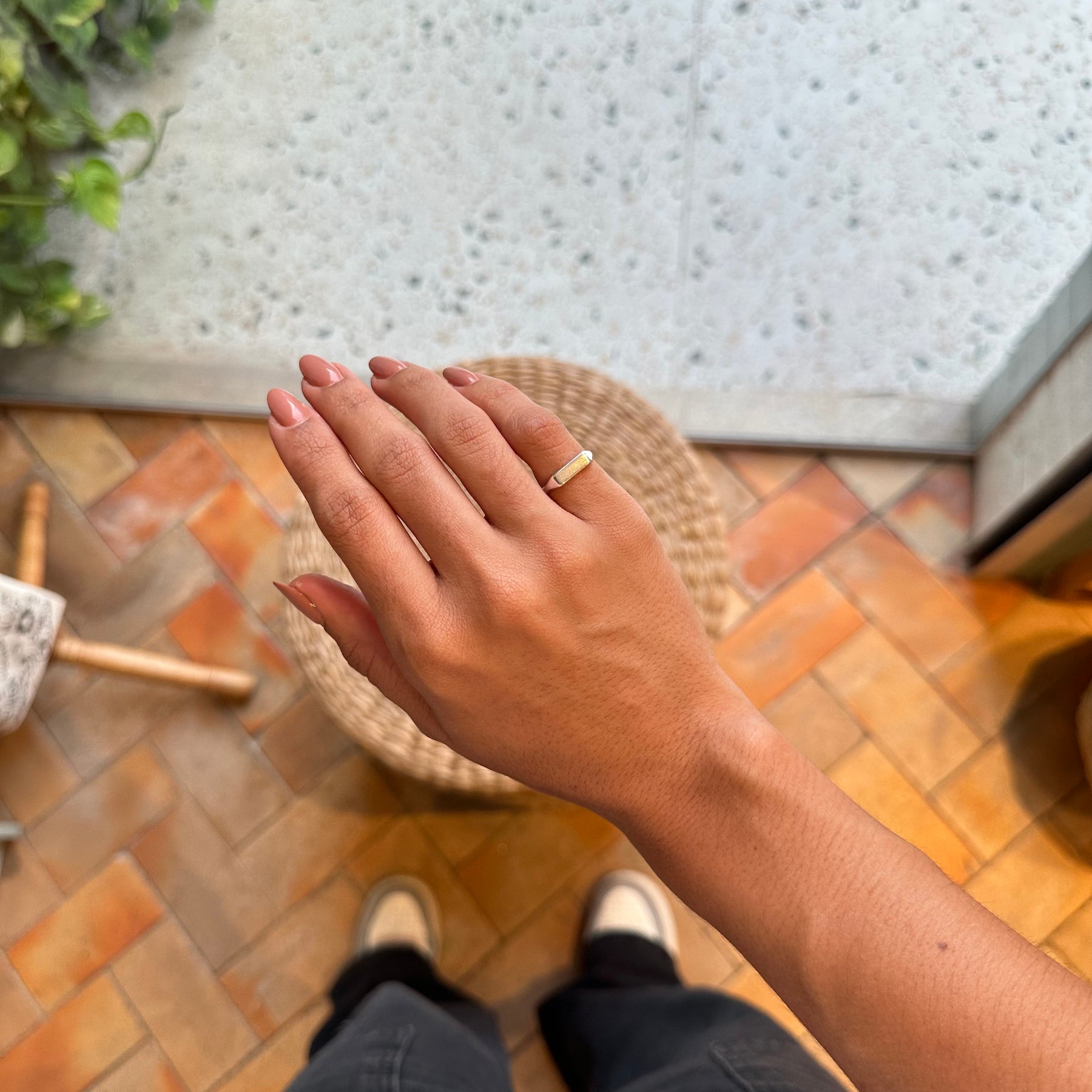 Anel Luza de Mindinho Liso em Prata 925