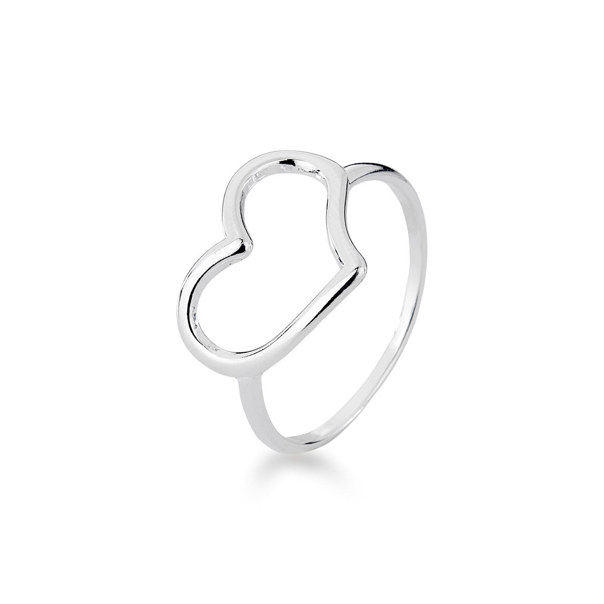 Anel de Coração Luza Vazado em Prata 925