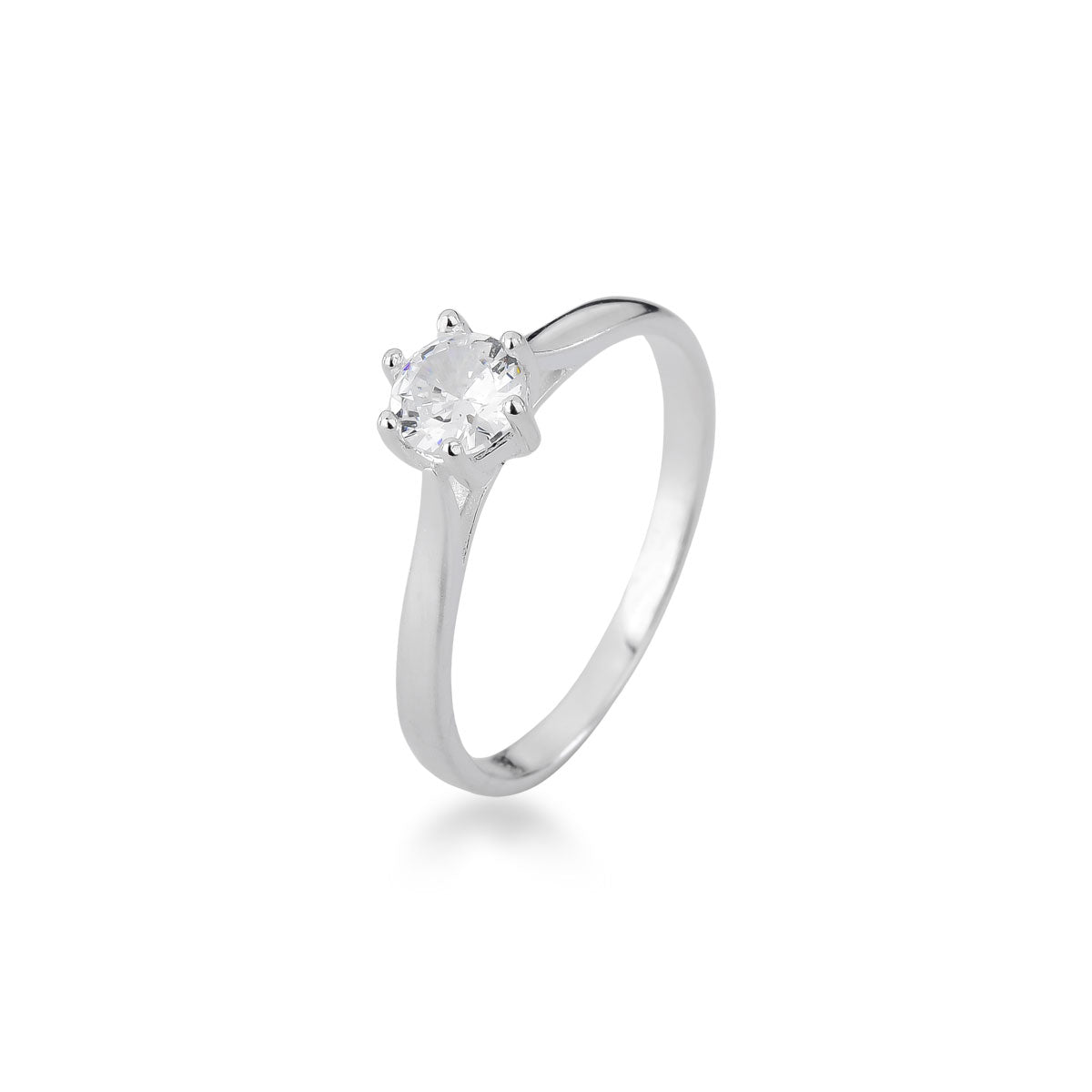 Anel Solitário Luza Tradicional em Prata 925