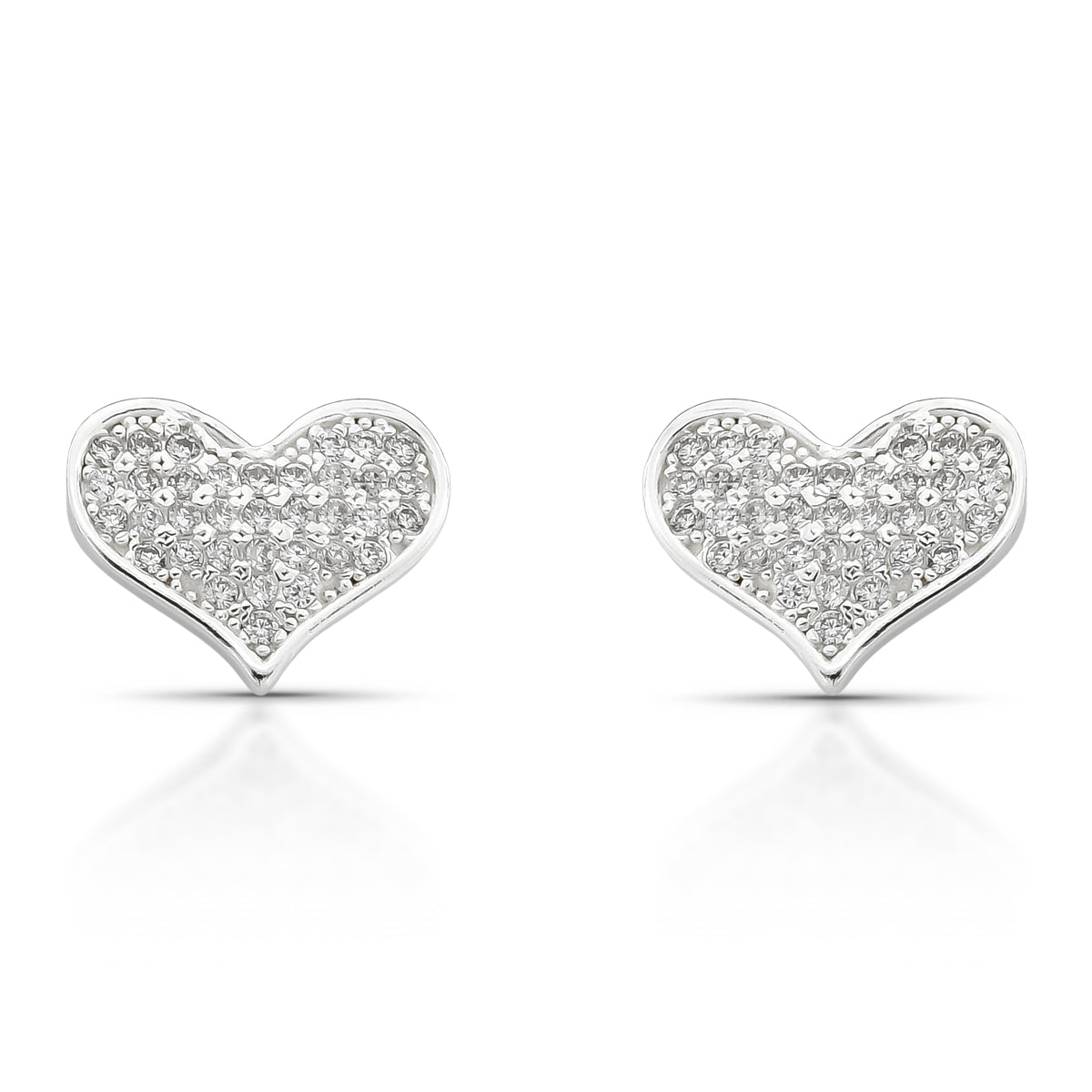 Brinco Luza de Coração Cravejado em Prata 925