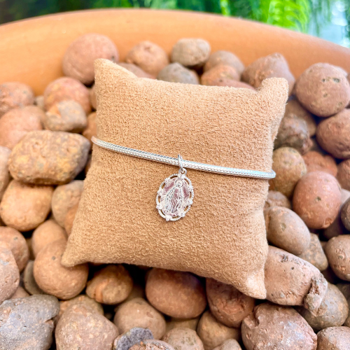 Berloque Luza de Nossa Senhora das Graças em Prata 925