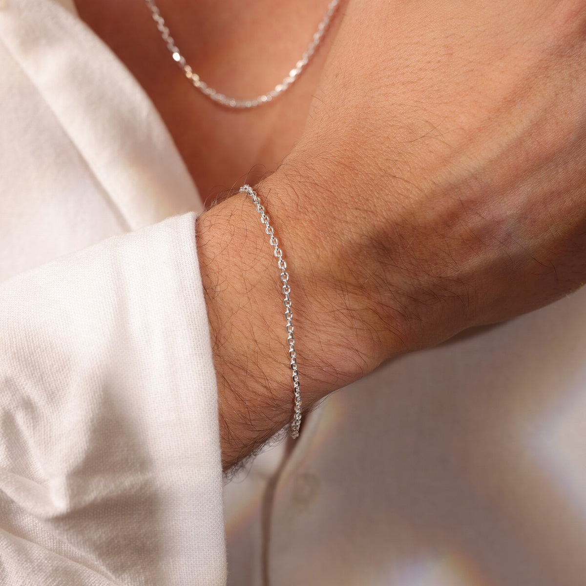 PULSEIRA LUZA DE ELO PORTUGUÊS EM PRATA 925