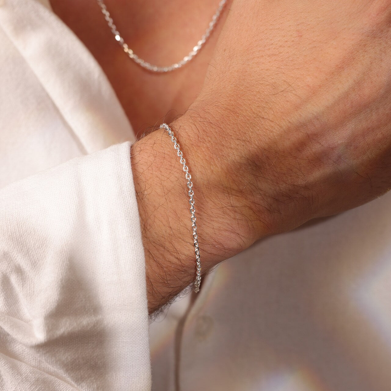 Pulseira Luza Masculina Piastrini Grossa em Prata 925