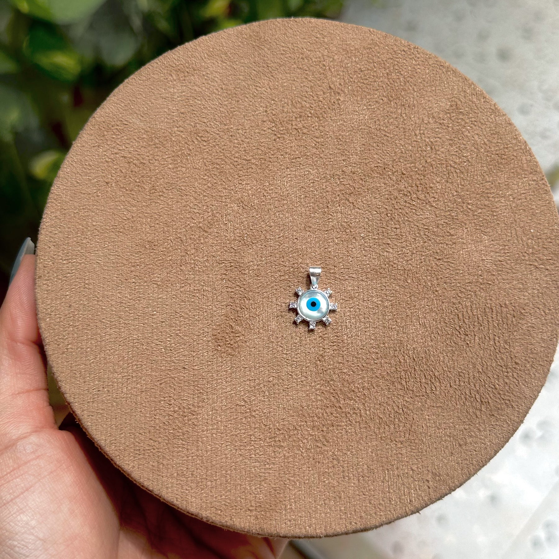 Pingente Leme de Olho Grego com Zircônias em Prata 925