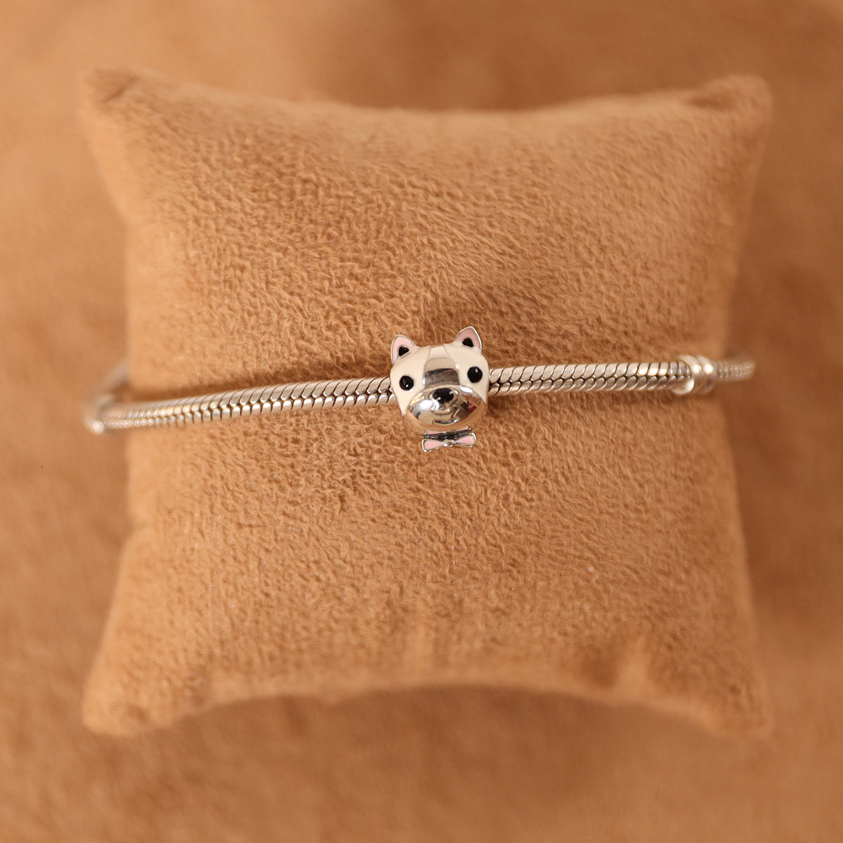 Berloque Carinha de Cachorro Color Luza em Prata 925
