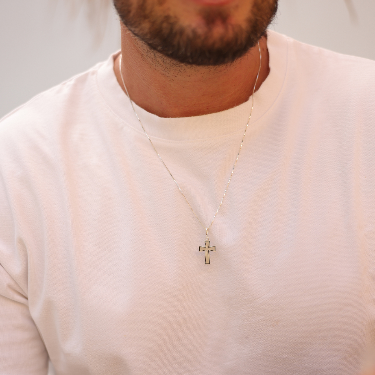 Pingente de Cruz Lisa Luza em Prata 925