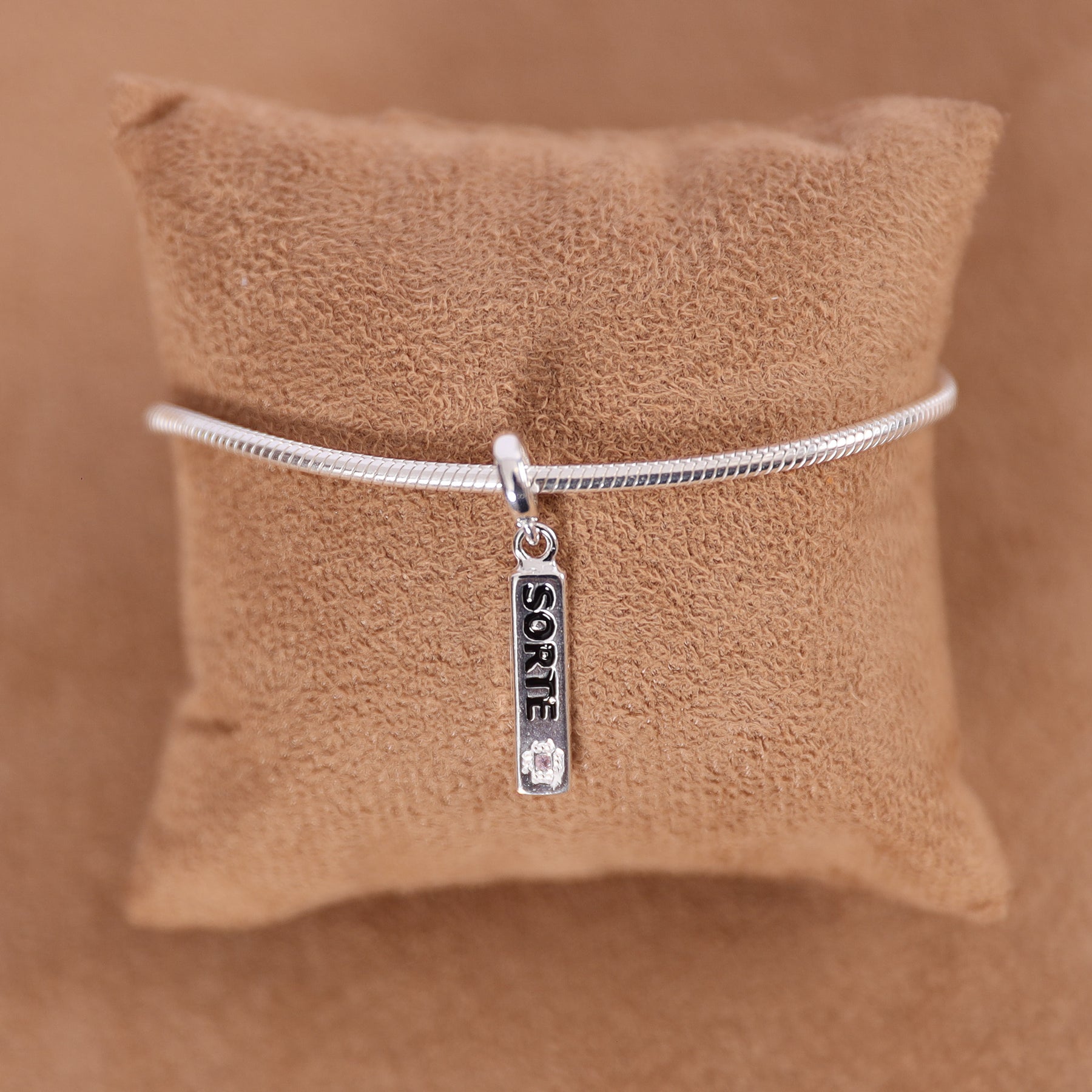 Berloque com Medalha "Sorte" Luza em Prata 925