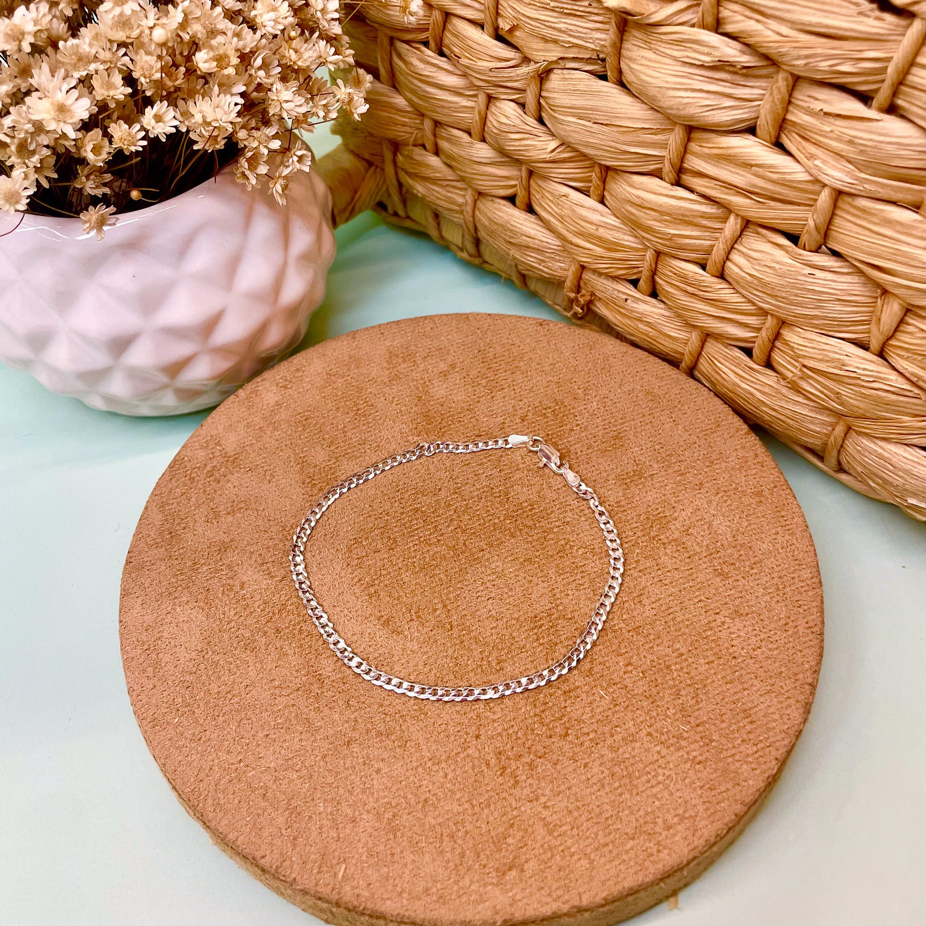 Pulseira Luza de Malha Grumet em Prata 925