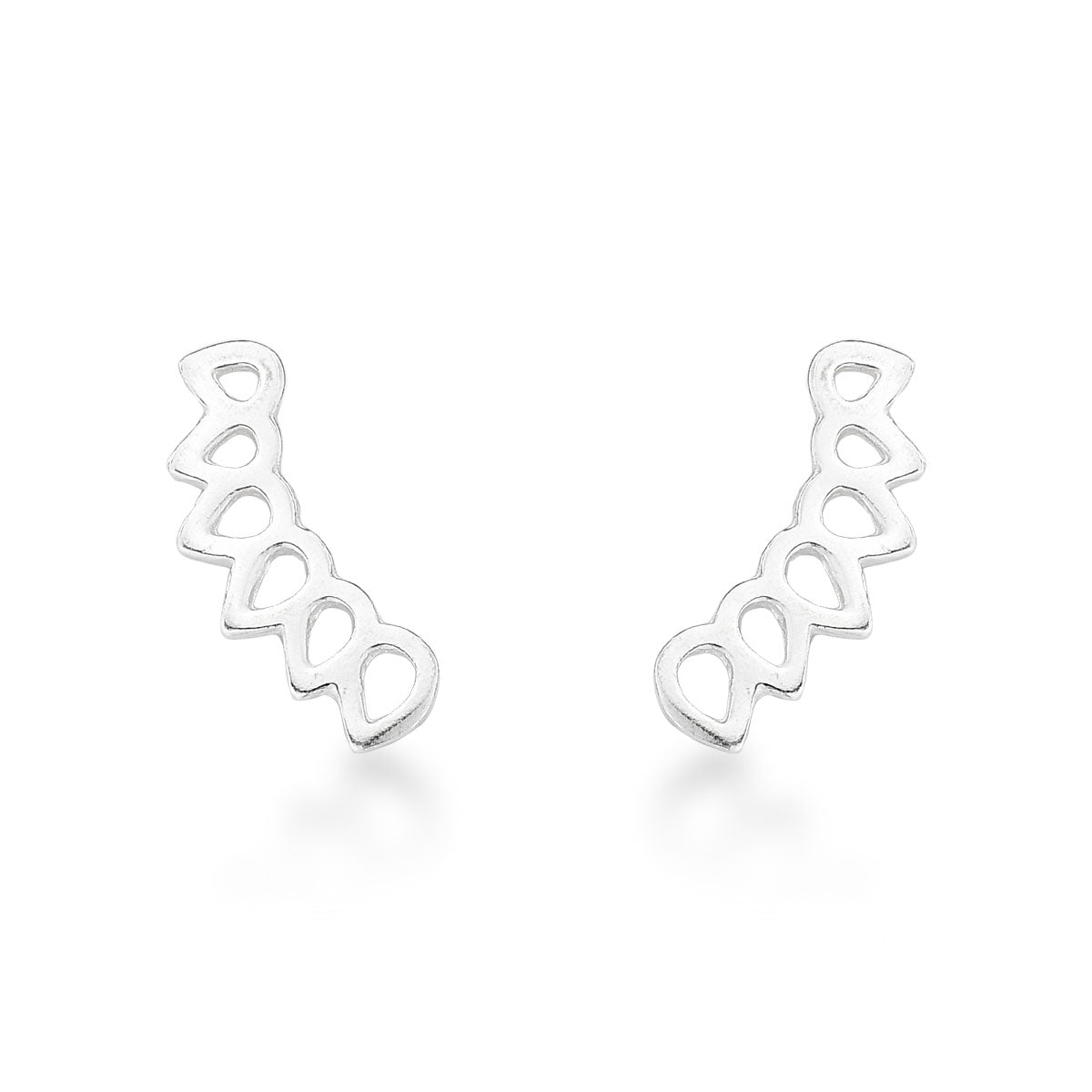 Brinco Ear Cuff de Gotas Vazadas Luza em Prata 925