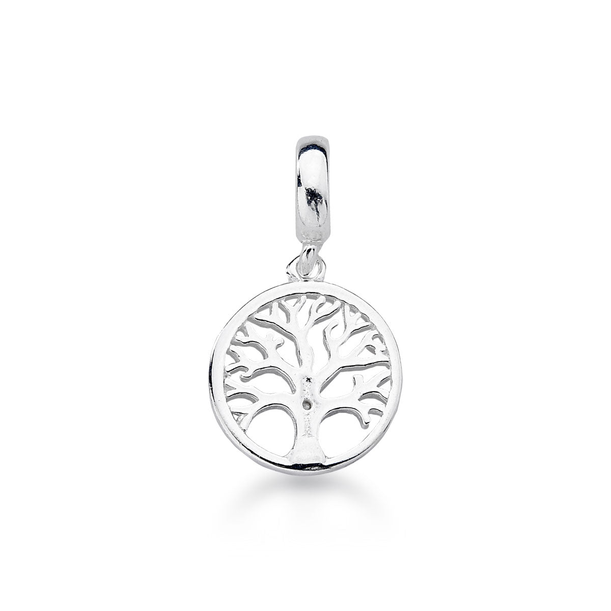 Berloque Medalha Árvore da Vida Vazada Luza em Prata 925