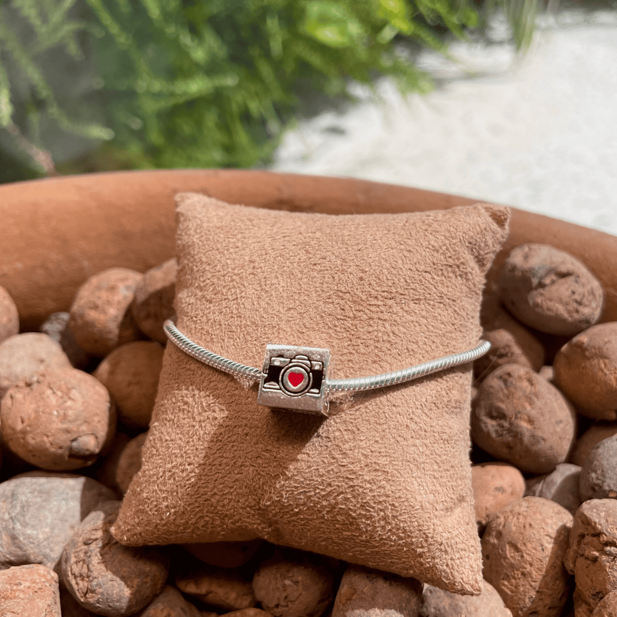 Berloque cubo câmera fotográfica Luza em Prata 925 Envelhecida