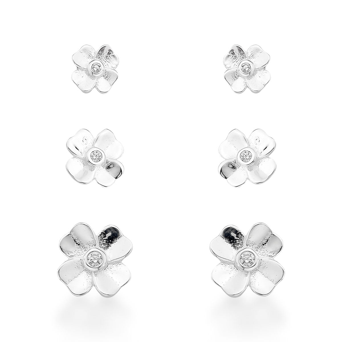 Brinco Trio Luza de Brincos Trevo de Quatro Folhas em Prata 925