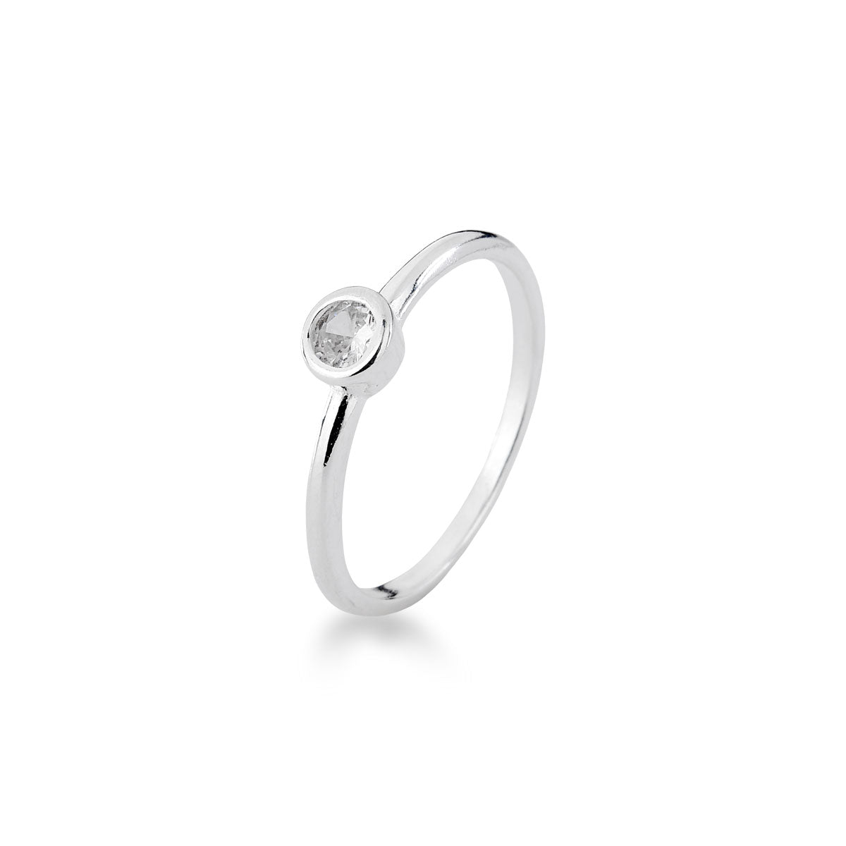 Anel Solitário Luza de Ponto de Luz em Prata 925