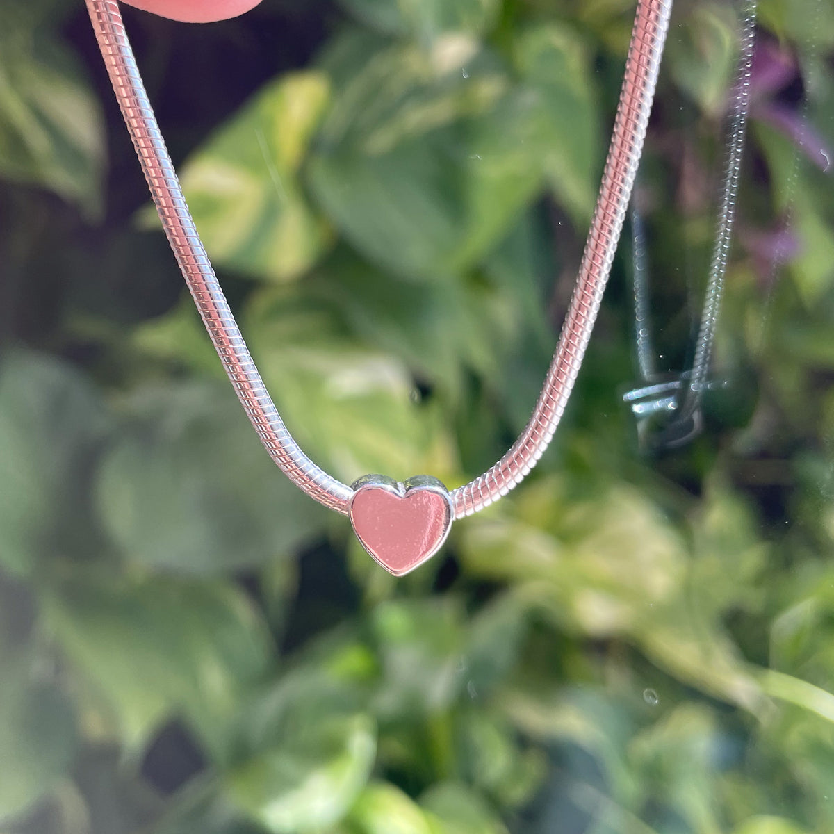 Berloque de Coração Chapado e Liso Luza em Prata 925